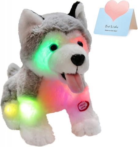 Light Up Plush Husky Dog