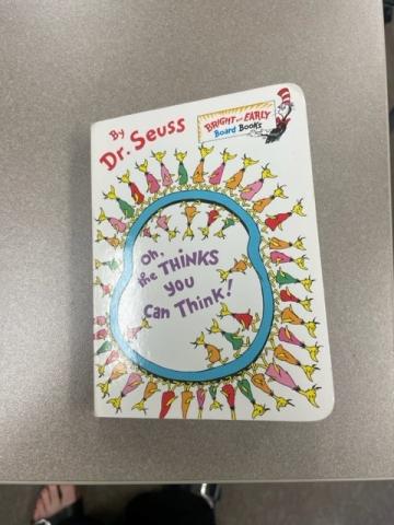 Image shows the cover of the Dr. Seuss oh the thinks you can think book.