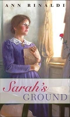 A girl in a purple dress, holding a book to her chest looking out an open window into the distance