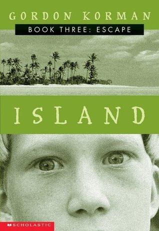 A green cover, top half is a tropical island, bottom half is the top half of a boy's face