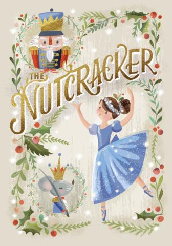 a cartoon illustration of a ballerina, a nutcracker, and the rat king