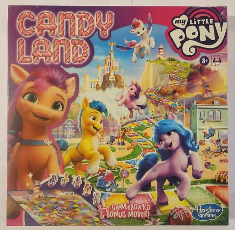 The box cover with multiple ponies on the front