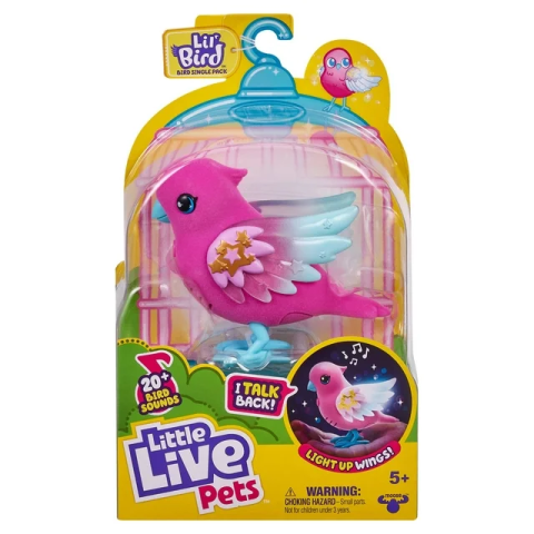 the little pink bird in the little live pet box