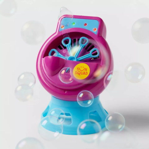 a pink bubble machine