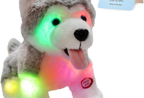 Light Up Plush Husky Dog