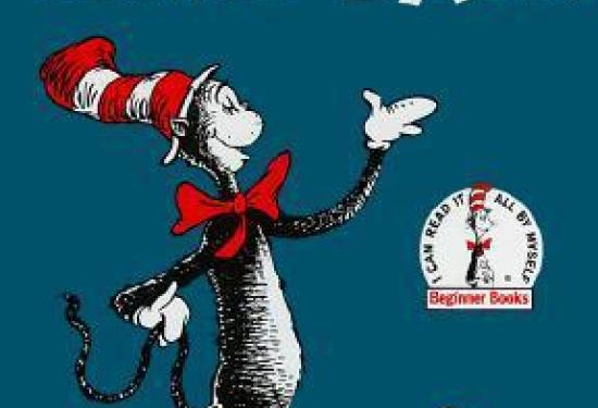 Cat in the hat is walking to the right