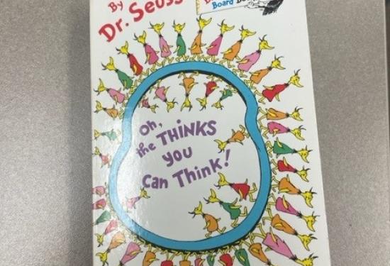 Image shows the cover of the Dr. Seuss oh the thinks you can think book.