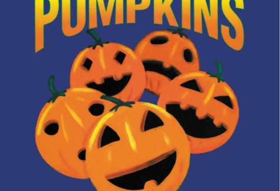 Purple cover with five different pumkins on the cover