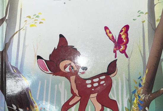 cover with the fawn bambi looking at a butterfly