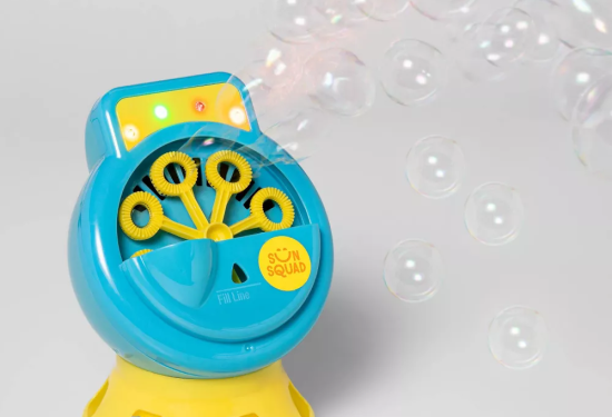 a light blue circular bubble machine