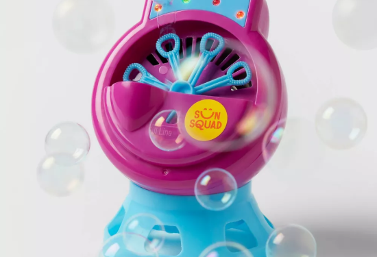 a pink bubble machine